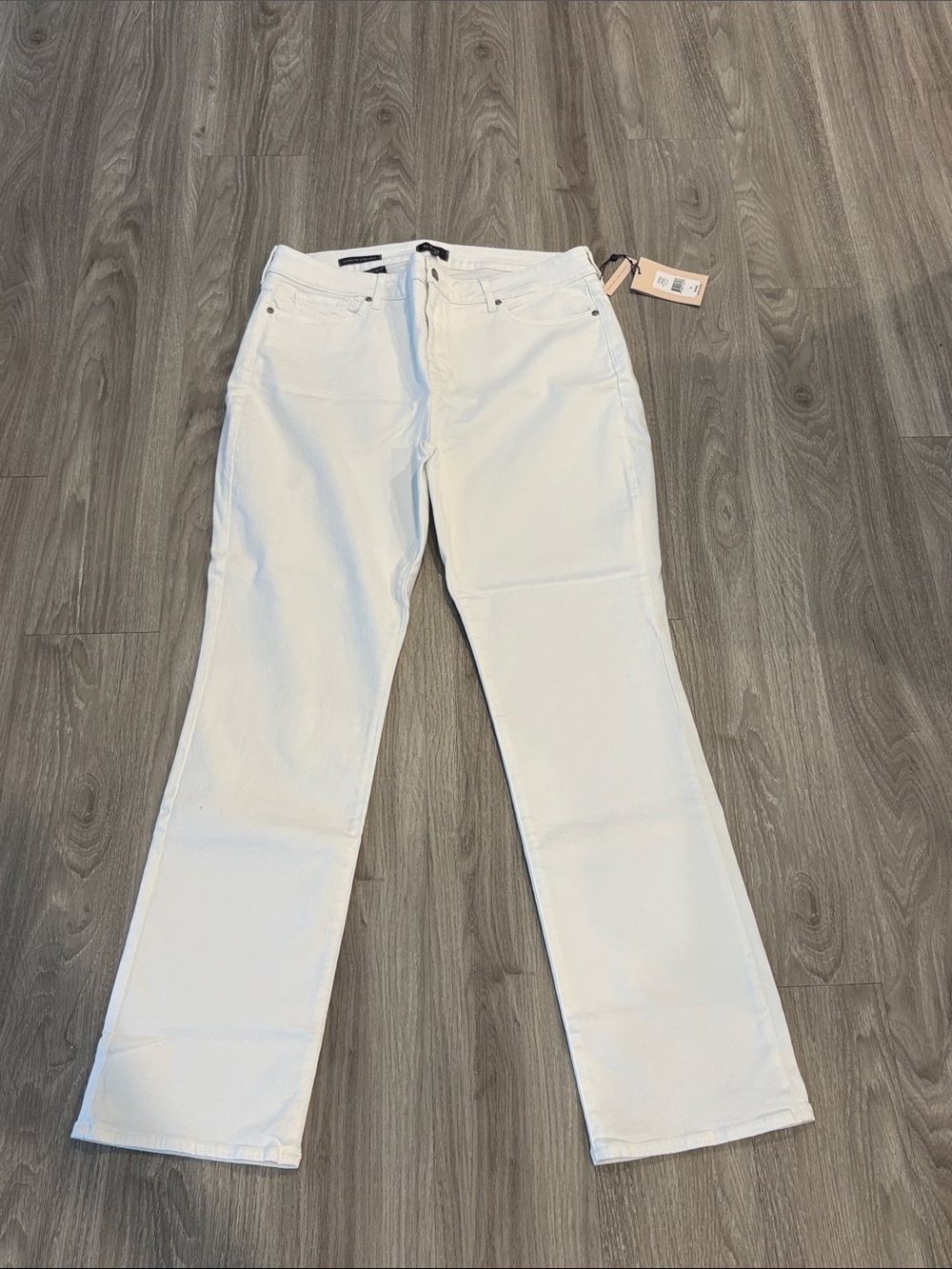 NWT NYDJ White Marilyn Straight lift x tuck jeans